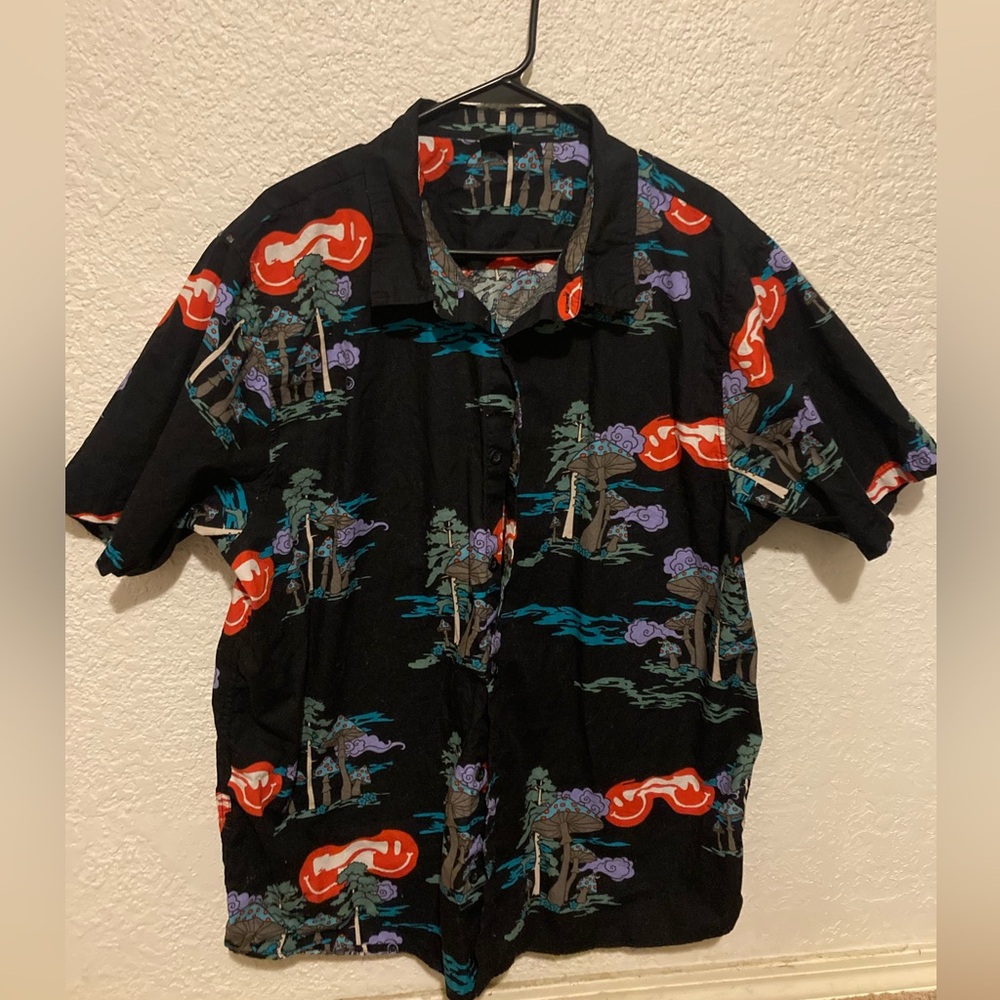 Neff Black Shirt with Red and Purple Pattern